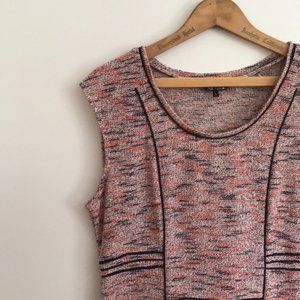 NIC+ZOE L Scoop Tweed Dress Multi Summer Navy Pink Large